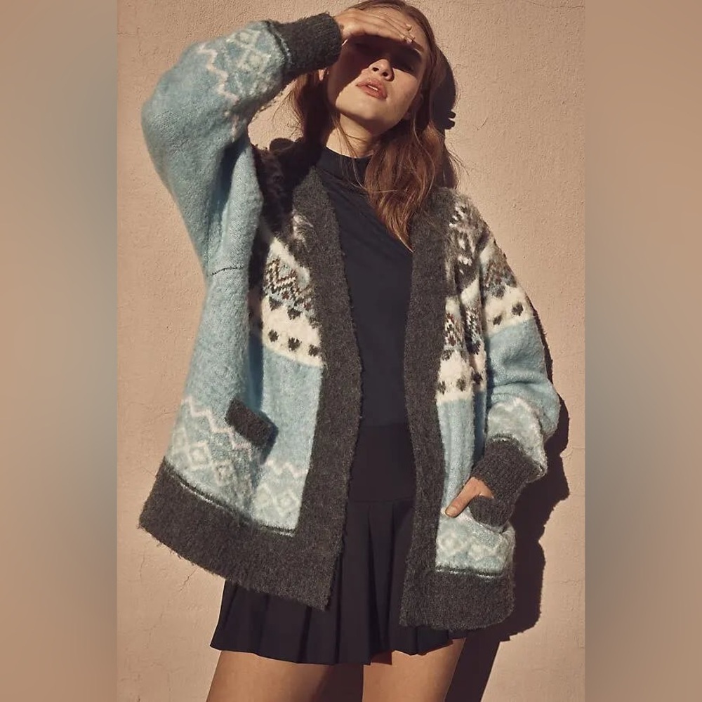 Pilcro Fair Isle Cardigan Sweater Anthropologie